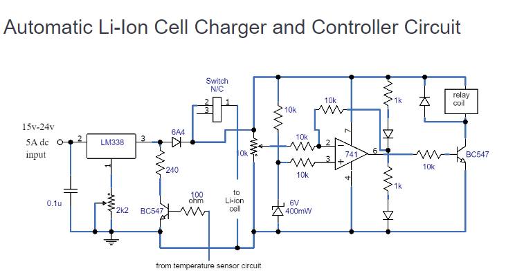 Automatic Li-lon Cell Charger and Controller Circuit