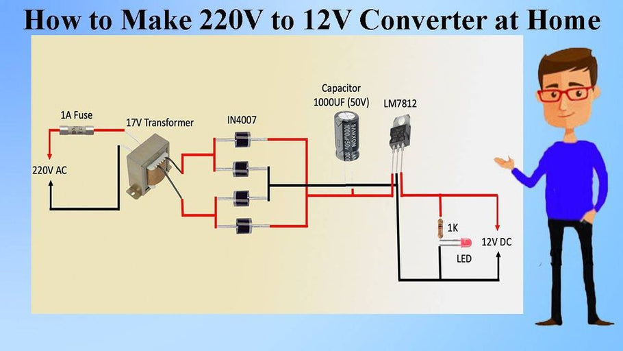 How to make 220V to 12V converter