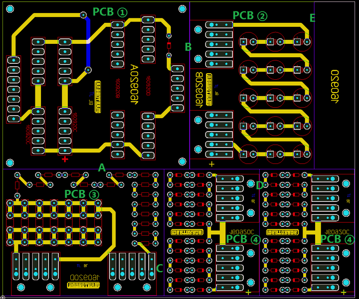 How to design couple of different PCBs in one panel