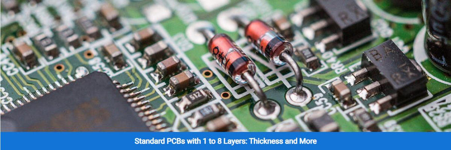 Standard PCBs with 1 to 8 Layers: Thickness and More