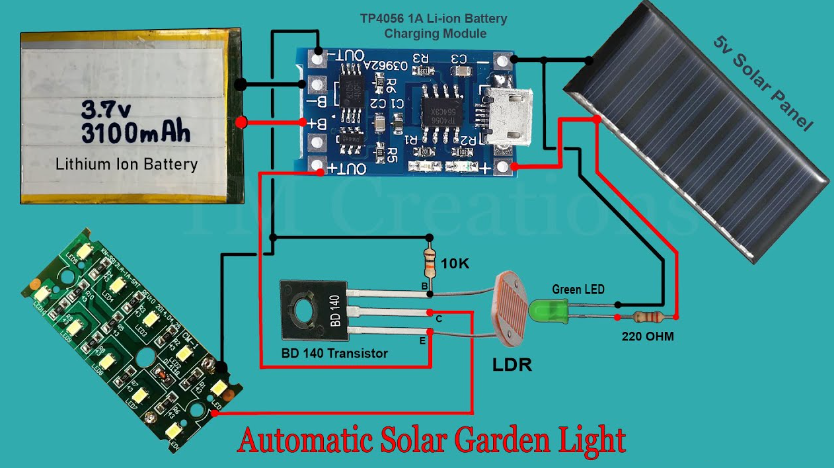 How to make solar lamp circuits?