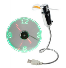 Intelligent USB clock, small fan, LED light, time flash, student office desktop, small hand-held creative gift